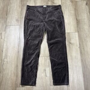 J Jill Velvet Skinny Leg Pants Womens 14 Brown Stretch Cotton Blend